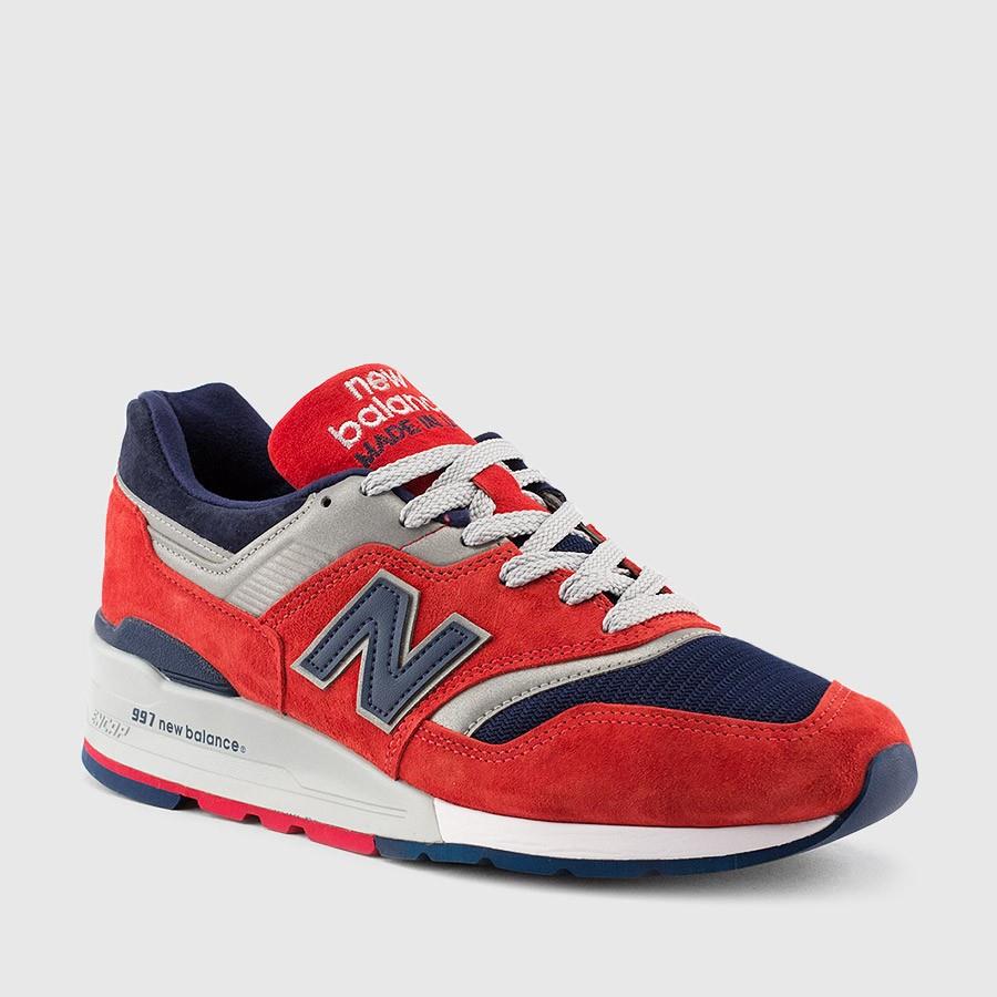 new balance 997 pig suede connoisseur ski menn rødnavy sko På Salg Salg sra5v